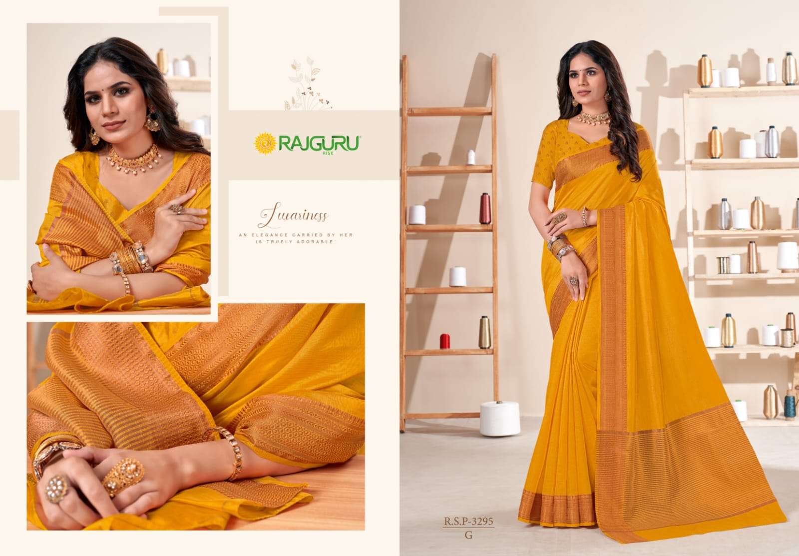 RAJGURU PRESENTS R.S.P-3295 FANCY DYED SAREES CATALOG WHOLESALER AND EXPORTER 