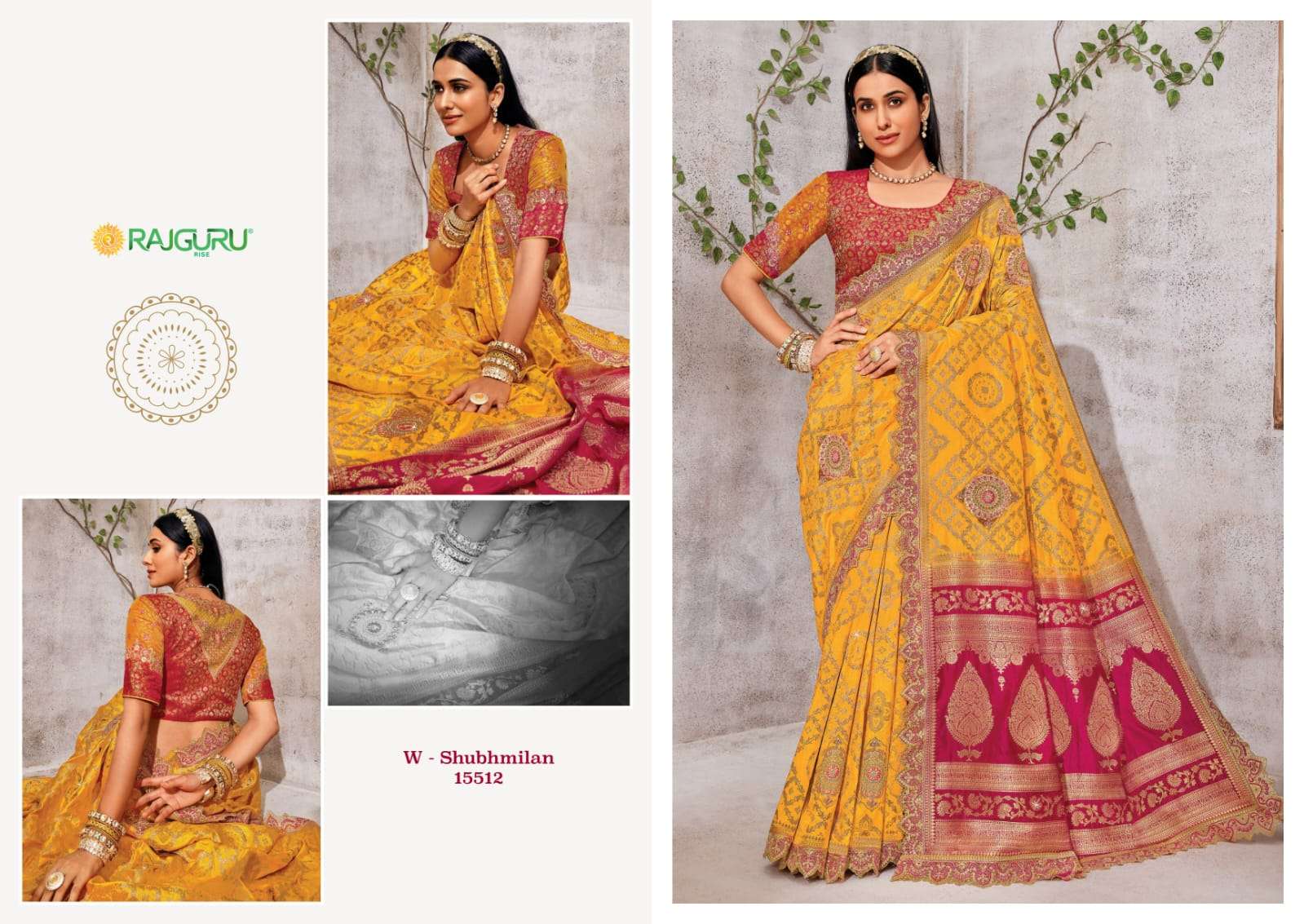 RAJGURU PRESENTS SHUBHMILAN DESIGNER FANCY SAREES CATALOG WHOLESALER AND EXPORTER IN SURAT