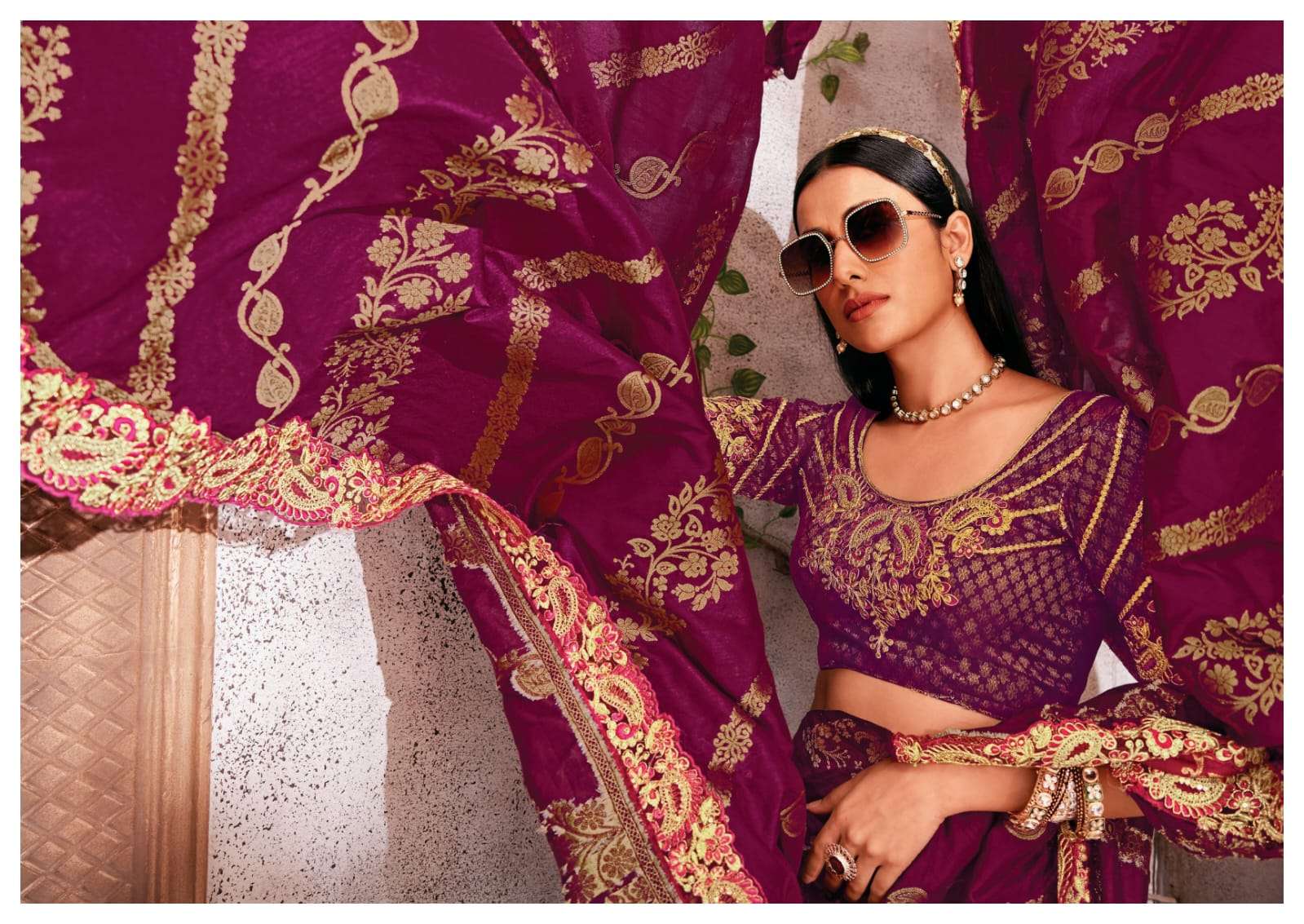 RAJGURU PRESENTS SHUBHMILAN DESIGNER FANCY SAREES CATALOG WHOLESALER AND EXPORTER IN SURAT