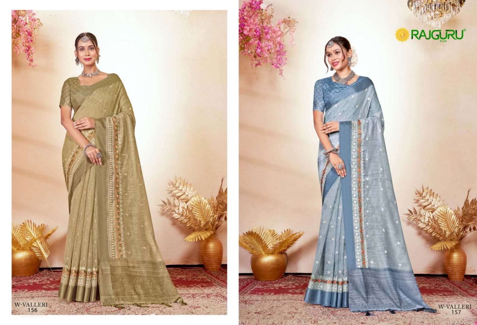 RAJGURU PRESENTS W-VALLERI DESIGNER FANCY SAREES CATALOG WHOLESALER AND EXPORTER IN SURAT CATALOG WHOLESALER AND EXPORTER IN SURAT 
