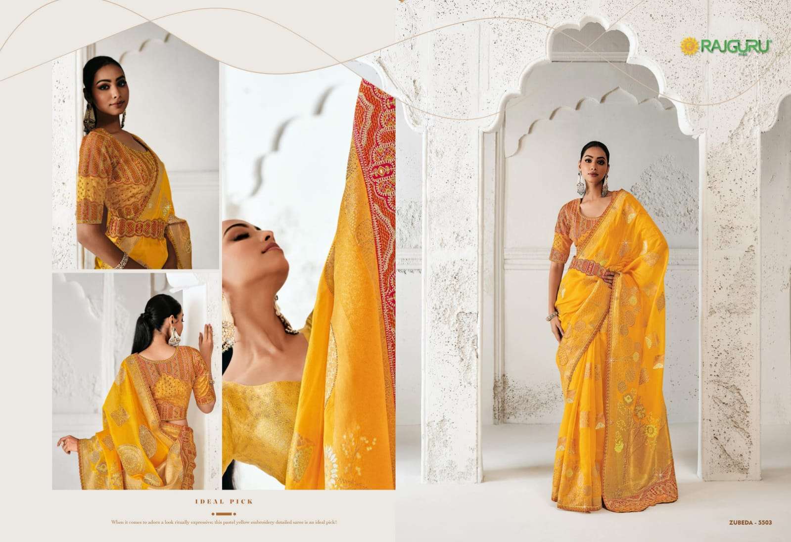 RAJGURU PRESENTS ZUBEDA DESIGNER FANCY SAREES CATALOG WHOLESALER AND EXPORTER IN SURAT