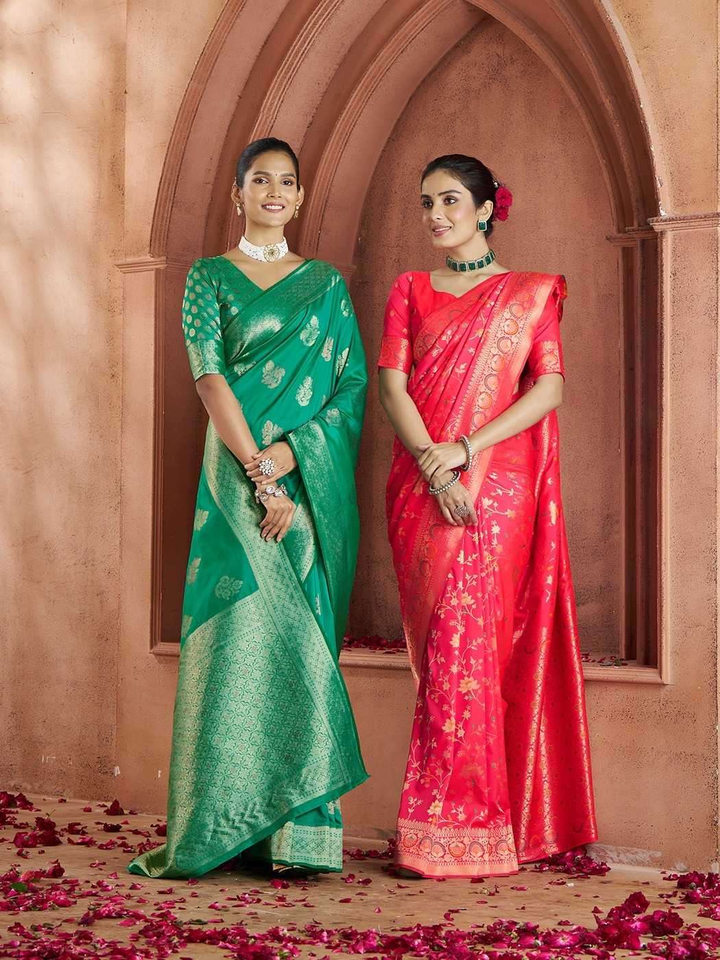 RAJPATH PRESENTS SAVITRI VOL-2 980001-980006 UNIQUE COLOURS BANARASI SAREES CATALOG WHOLESALER AND EXPORTER 