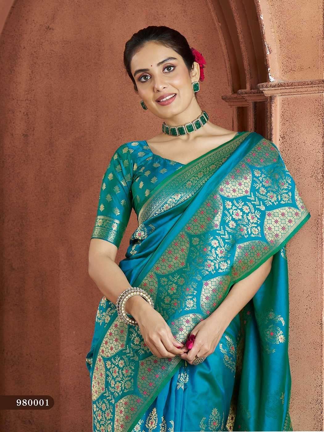 RAJPATH PRESENTS SAVITRI VOL-2 980001-980006 UNIQUE COLOURS BANARASI SAREES CATALOG WHOLESALER AND EXPORTER 
