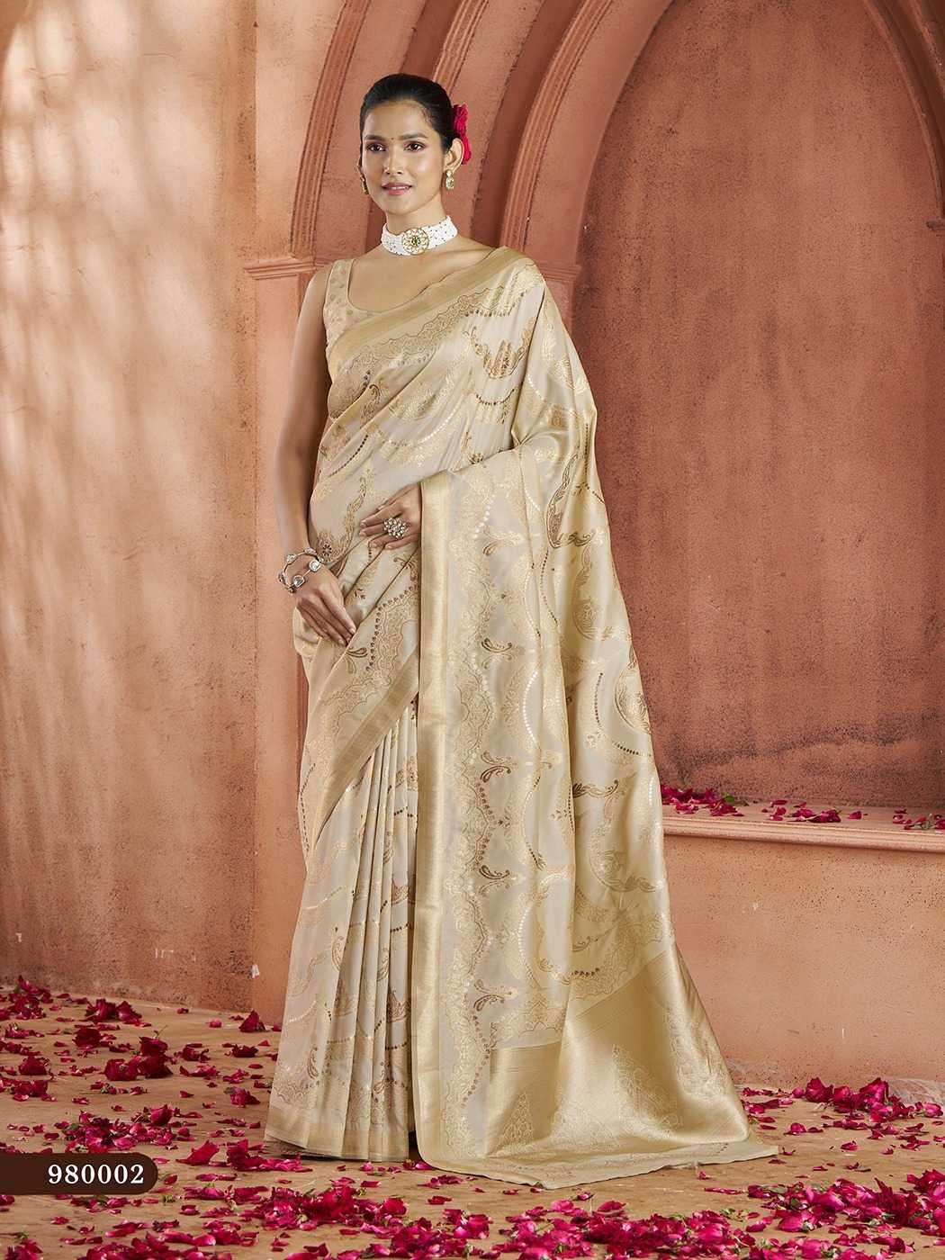RAJPATH PRESENTS SAVITRI VOL-2 980001-980006 UNIQUE COLOURS BANARASI SAREES CATALOG WHOLESALER AND EXPORTER 