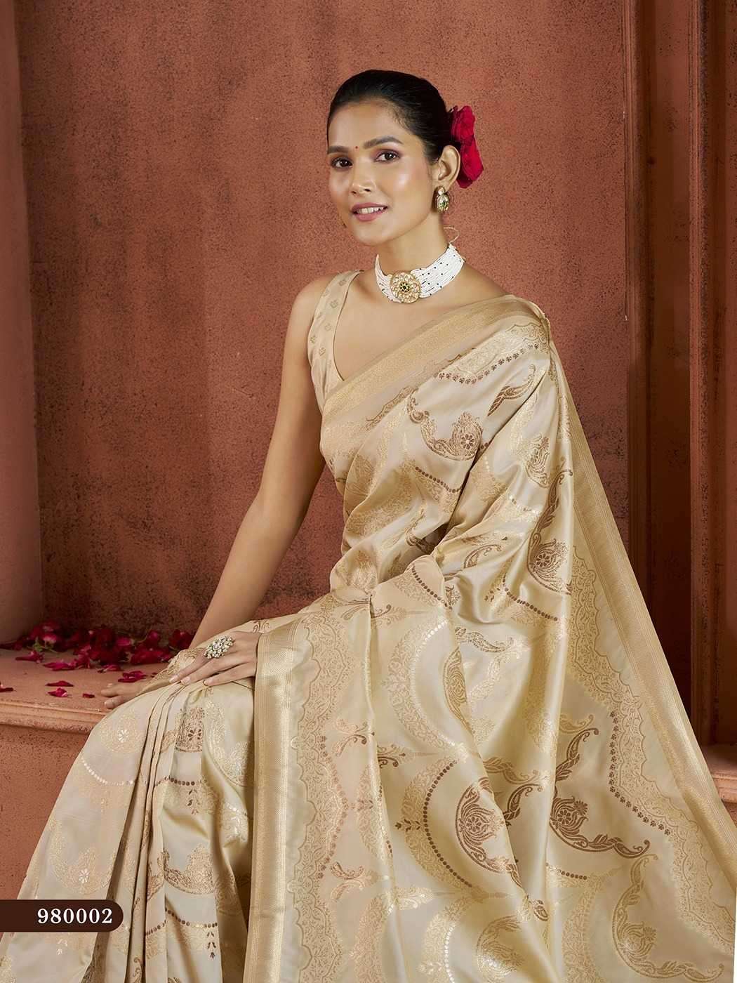 RAJPATH PRESENTS SAVITRI VOL-2 980001-980006 UNIQUE COLOURS BANARASI SAREES CATALOG WHOLESALER AND EXPORTER 