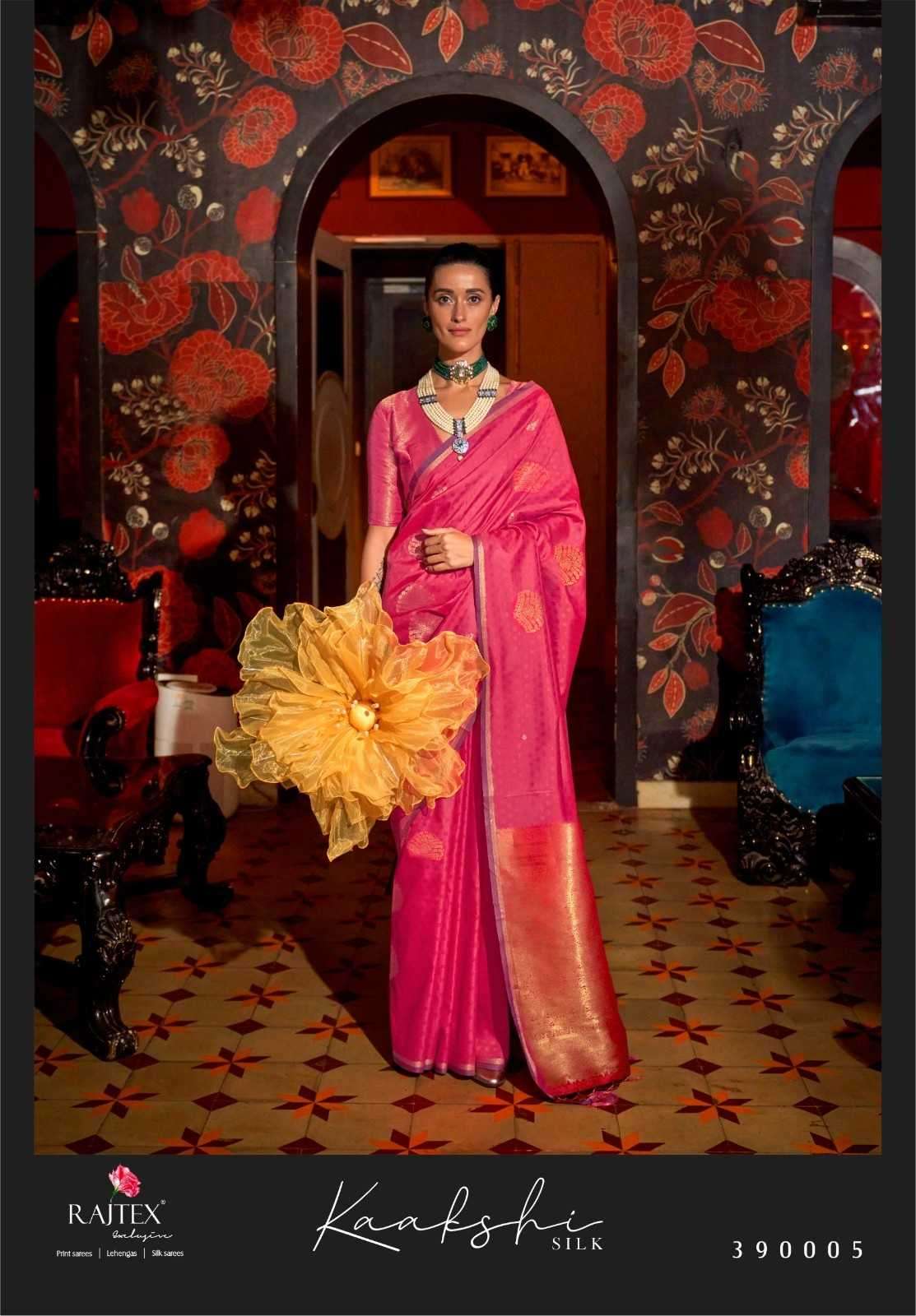 RAJTEX PRESENTS KAAKSHI SILK 390001-390006 HANDLOOM WEAVING SILK FASHIONABLE SAREES CATALOG WHOLESALER AND EXPORTER 