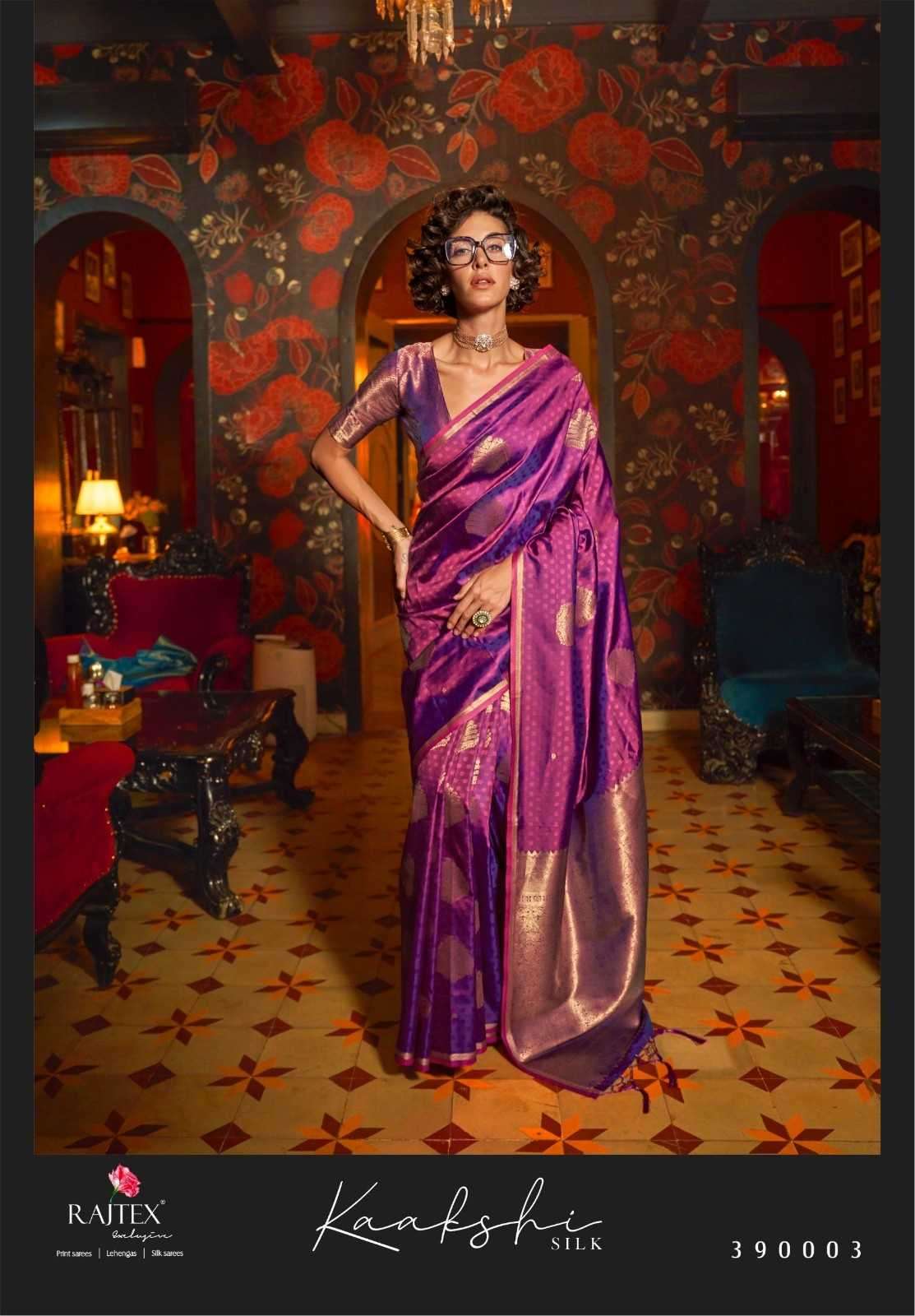 RAJTEX PRESENTS KAAKSHI SILK 390001-390006 HANDLOOM WEAVING SILK FASHIONABLE SAREES CATALOG WHOLESALER AND EXPORTER 