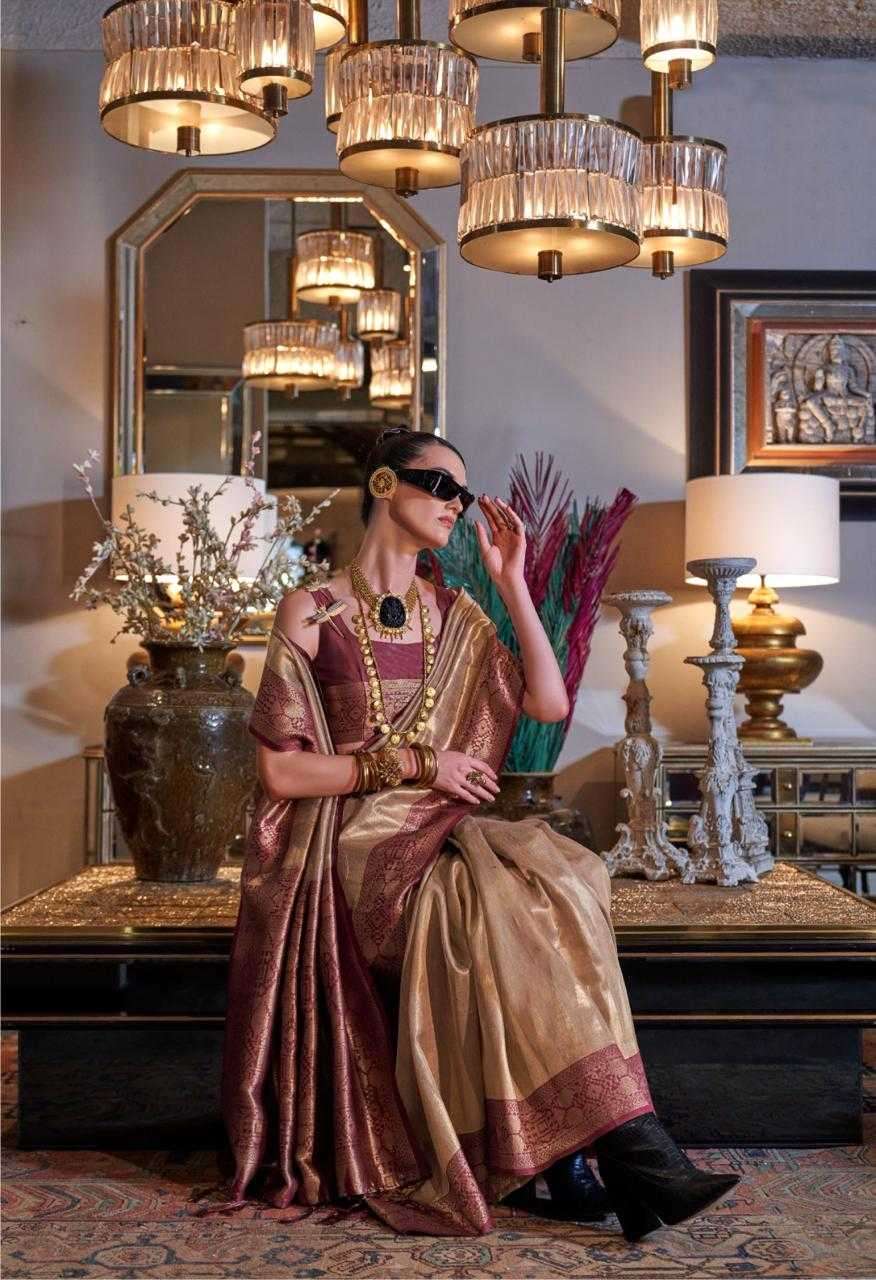 RAJTEX PRESENTS KANSAI 393001-393006 TISSUE SILK HANDLOOM DESIGNER SAREES CATALOG WHOLESALER AND EXPORTER 