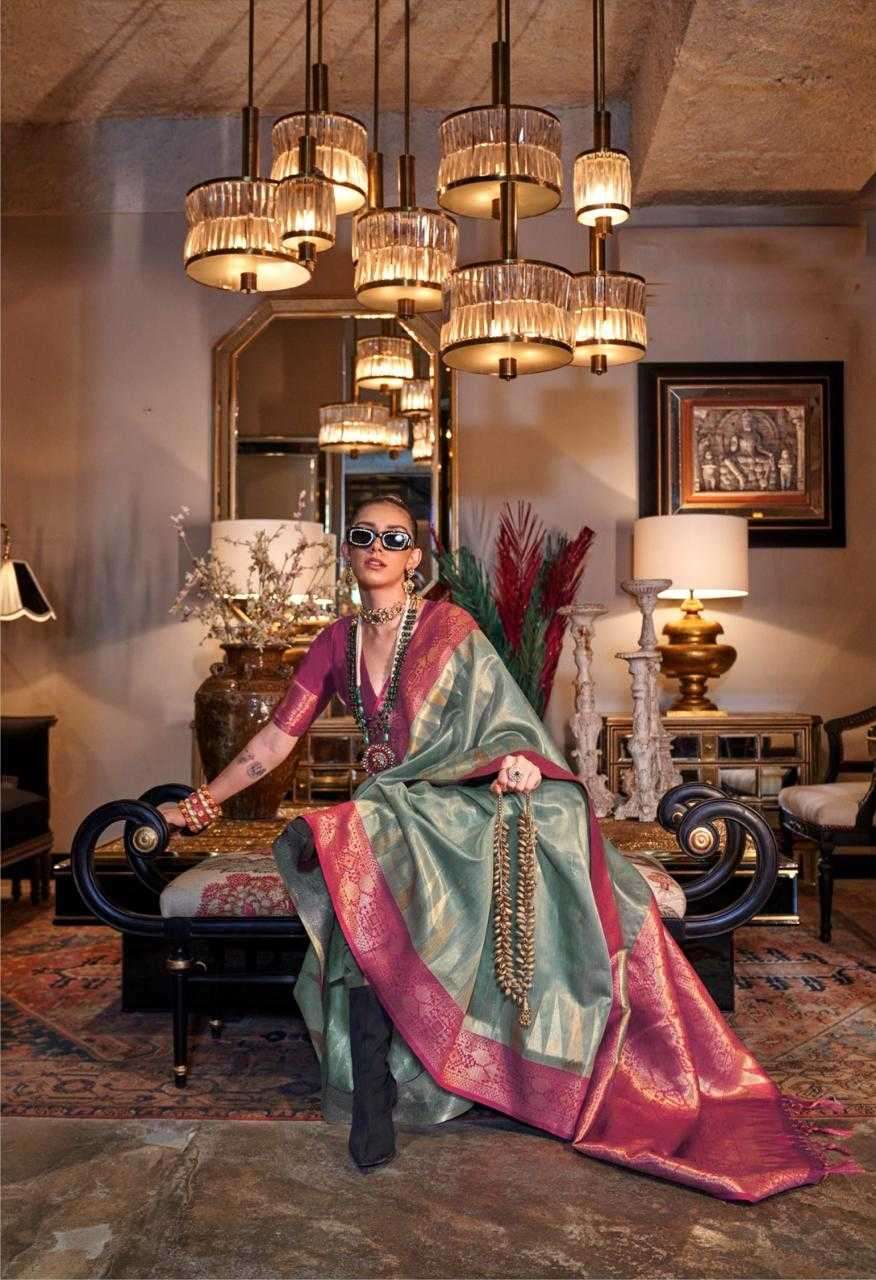 RAJTEX PRESENTS KANSAI 393001-393006 TISSUE SILK HANDLOOM DESIGNER SAREES CATALOG WHOLESALER AND EXPORTER 