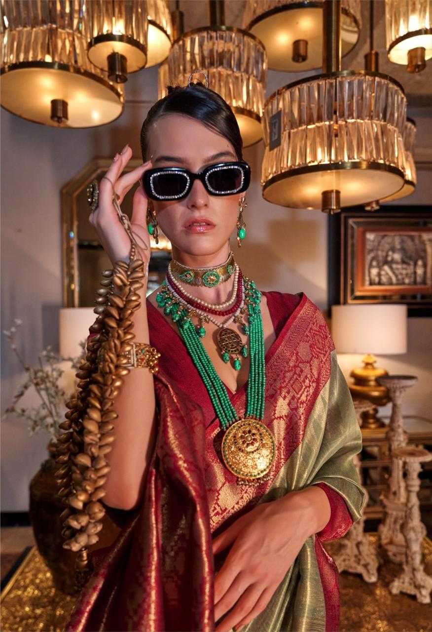 RAJTEX PRESENTS KANSAI 393001-393006 TISSUE SILK HANDLOOM DESIGNER SAREES CATALOG WHOLESALER AND EXPORTER 