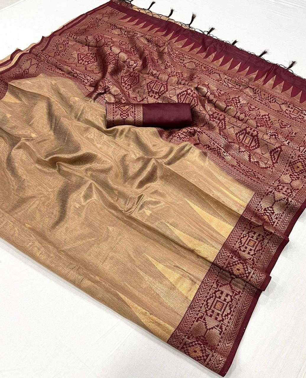RAJTEX PRESENTS KANSAI 393001-393006 TISSUE SILK HANDLOOM DESIGNER SAREES CATALOG WHOLESALER AND EXPORTER 
