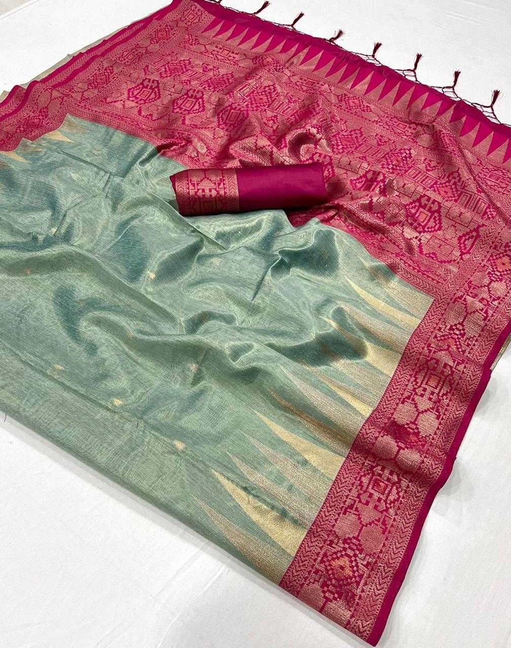 RAJTEX PRESENTS KANSAI 393001-393006 TISSUE SILK HANDLOOM DESIGNER SAREES CATALOG WHOLESALER AND EXPORTER 