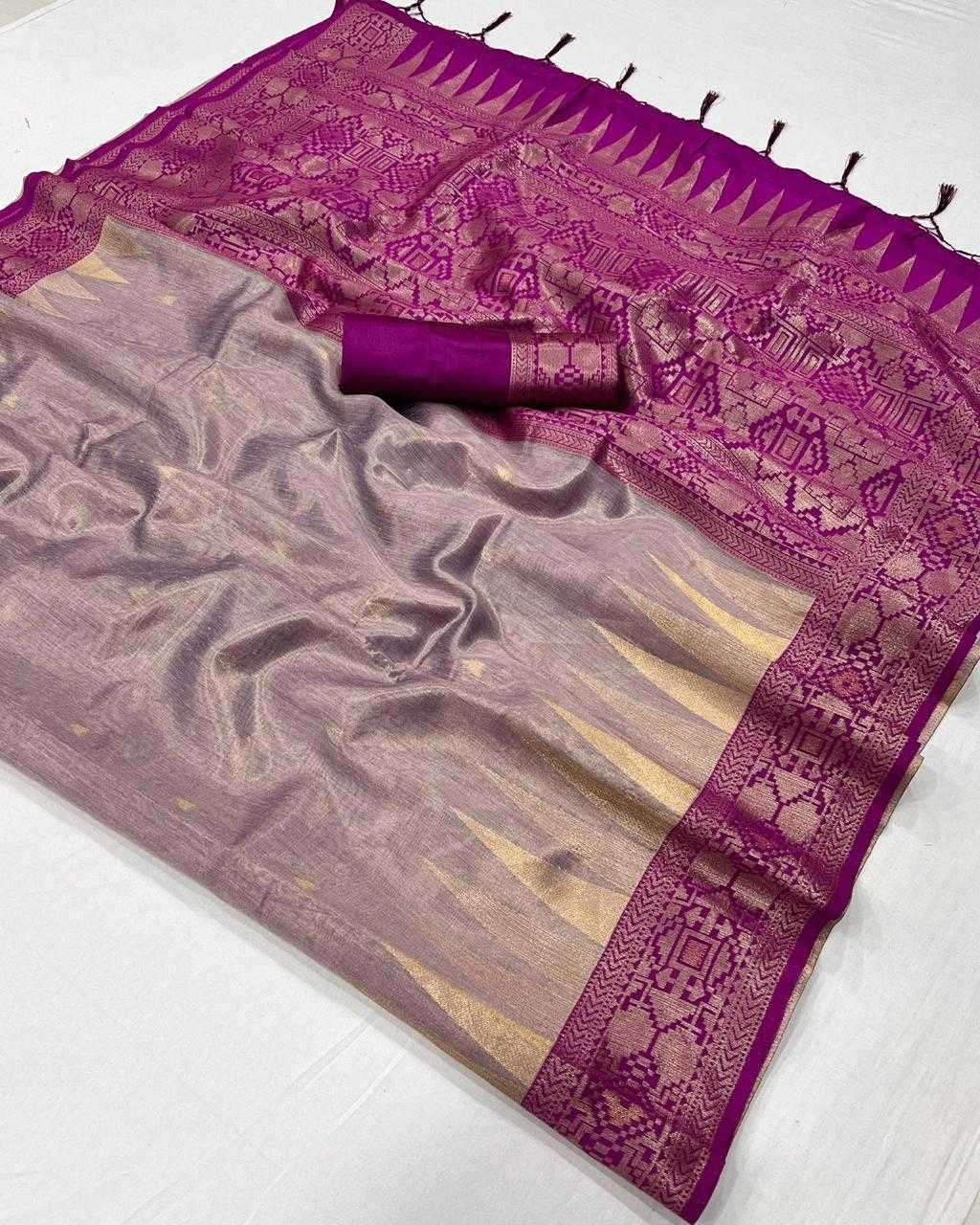 RAJTEX PRESENTS KANSAI 393001-393006 TISSUE SILK HANDLOOM DESIGNER SAREES CATALOG WHOLESALER AND EXPORTER 