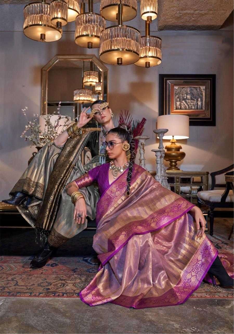 RAJTEX PRESENTS KANSAI 393001-393006 TISSUE SILK HANDLOOM DESIGNER SAREES CATALOG WHOLESALER AND EXPORTER 