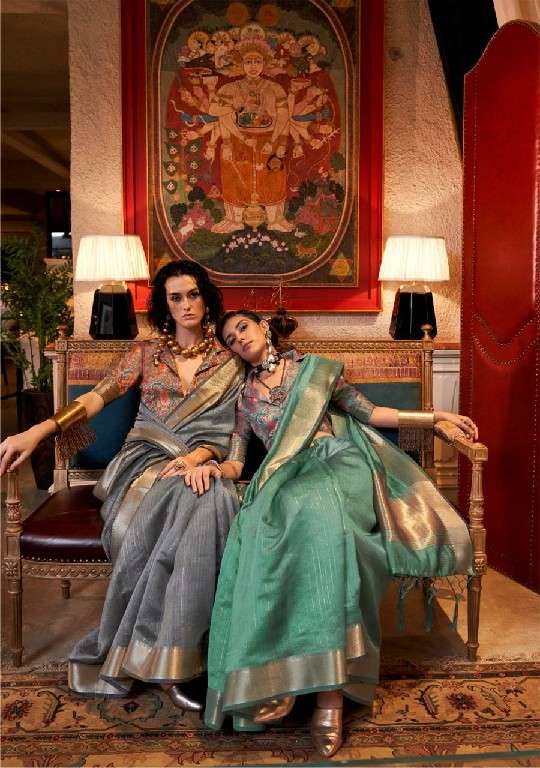Rajtex Presents Knoorie Seasons Wholesale Moss Chiffon Handloom Weaving Festive Sarees Catalog Wholesaler And Exporter 