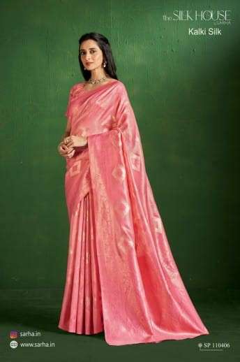 Sarha Presents Kalki Silk Wholesale Tissue Silk Ethnic Sarees Catalog Wholesaler And exporter 