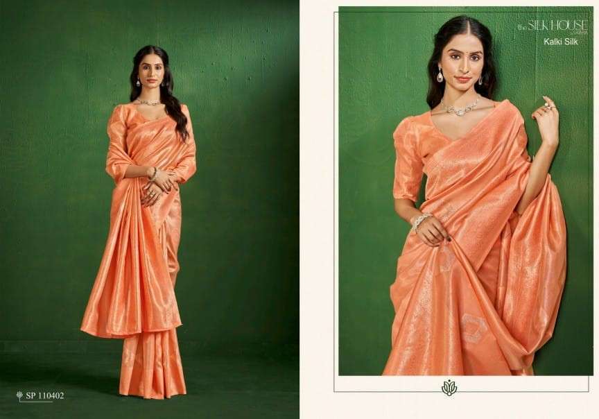 Sarha Presents Kalki Silk Wholesale Tissue Silk Ethnic Sarees Catalog Wholesaler And exporter 