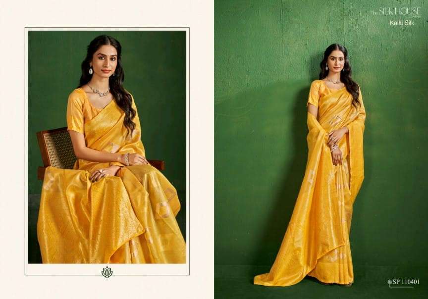 Sarha Presents Kalki Silk Wholesale Tissue Silk Ethnic Sarees Catalog Wholesaler And exporter 
