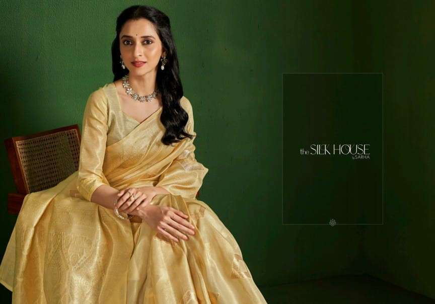 Sarha Presents Kalki Silk Wholesale Tissue Silk Ethnic Sarees Catalog Wholesaler And exporter 
