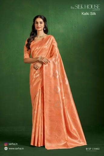 Sarha Presents Kalki Silk Wholesale Tissue Silk Ethnic Sarees Catalog Wholesaler And exporter 
