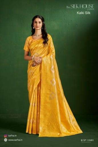 Sarha Presents Kalki Silk Wholesale Tissue Silk Ethnic Sarees Catalog Wholesaler And exporter 