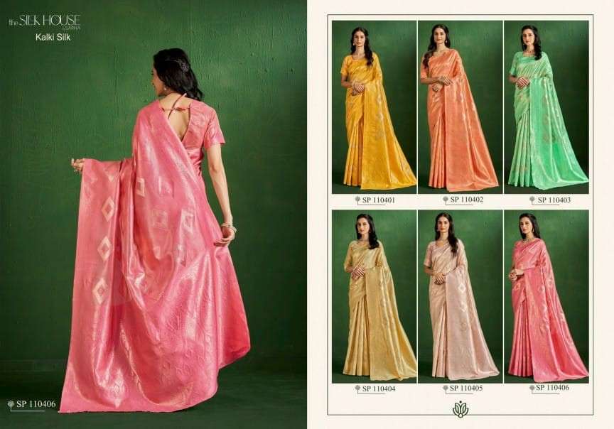 Sarha Presents Kalki Silk Wholesale Tissue Silk Ethnic Sarees Catalog Wholesaler And exporter 