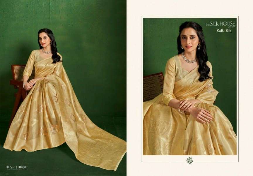 Sarha Presents Kalki Silk Wholesale Tissue Silk Ethnic Sarees Catalog Wholesaler And exporter 