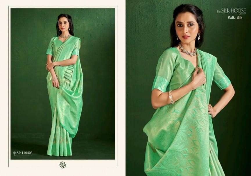 Sarha Presents Kalki Silk Wholesale Tissue Silk Ethnic Sarees Catalog Wholesaler And exporter 