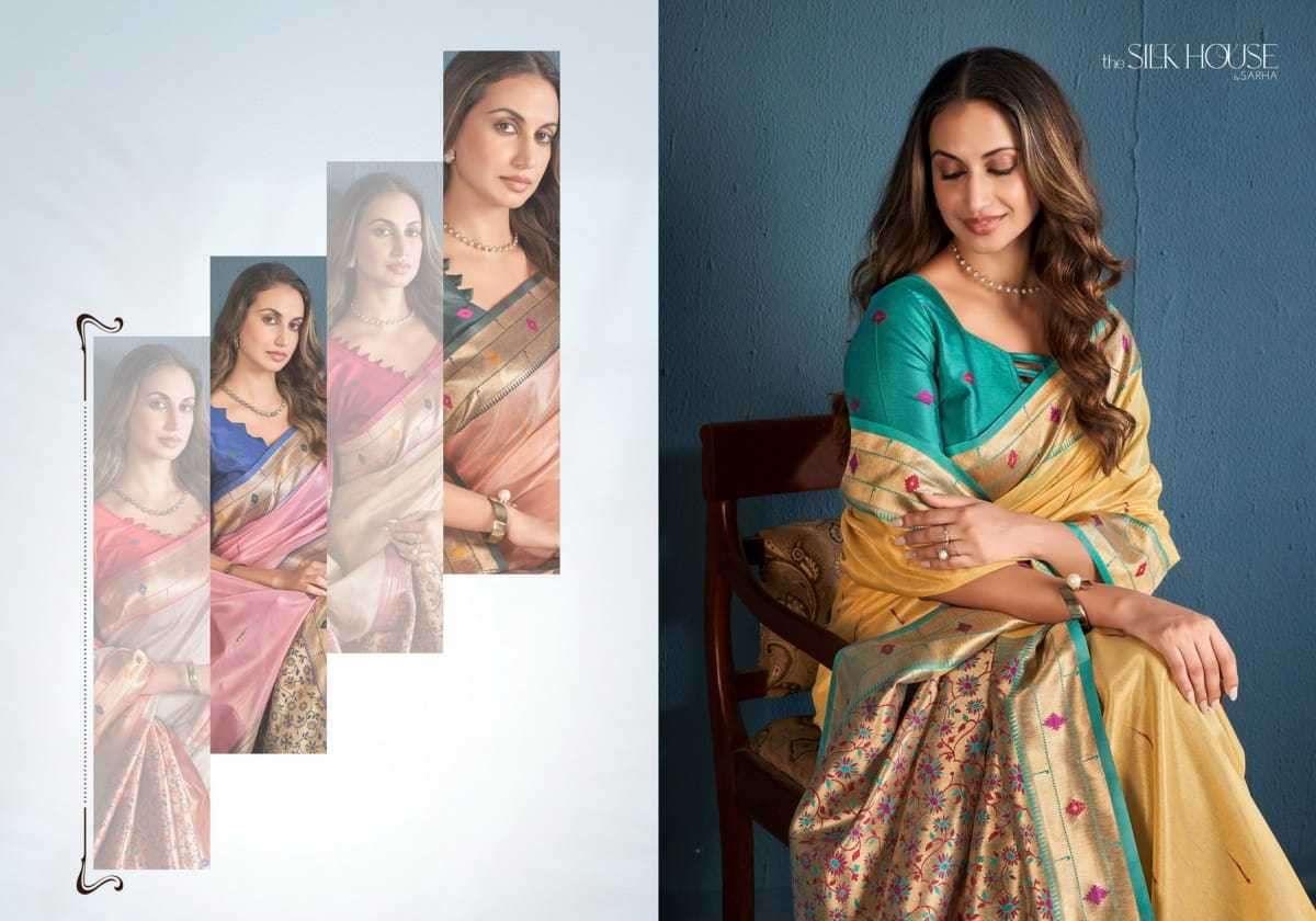 SARHA PRESENTS VAMIKA SILK TISSUE SILK HIT DESIGN BEST SAREES CATALOG WHOLESALER AND EXPORTER 