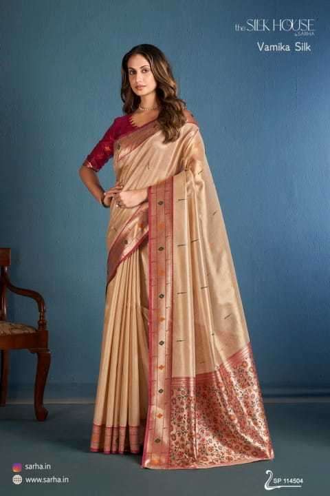 SARHA PRESENTS VAMIKA SILK TISSUE SILK HIT DESIGN BEST SAREES CATALOG WHOLESALER AND EXPORTER 