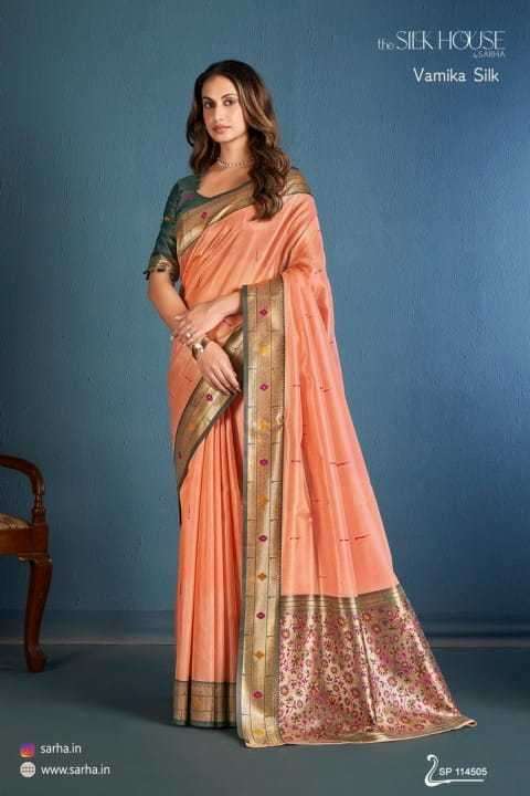 SARHA PRESENTS VAMIKA SILK TISSUE SILK HIT DESIGN BEST SAREES CATALOG WHOLESALER AND EXPORTER 