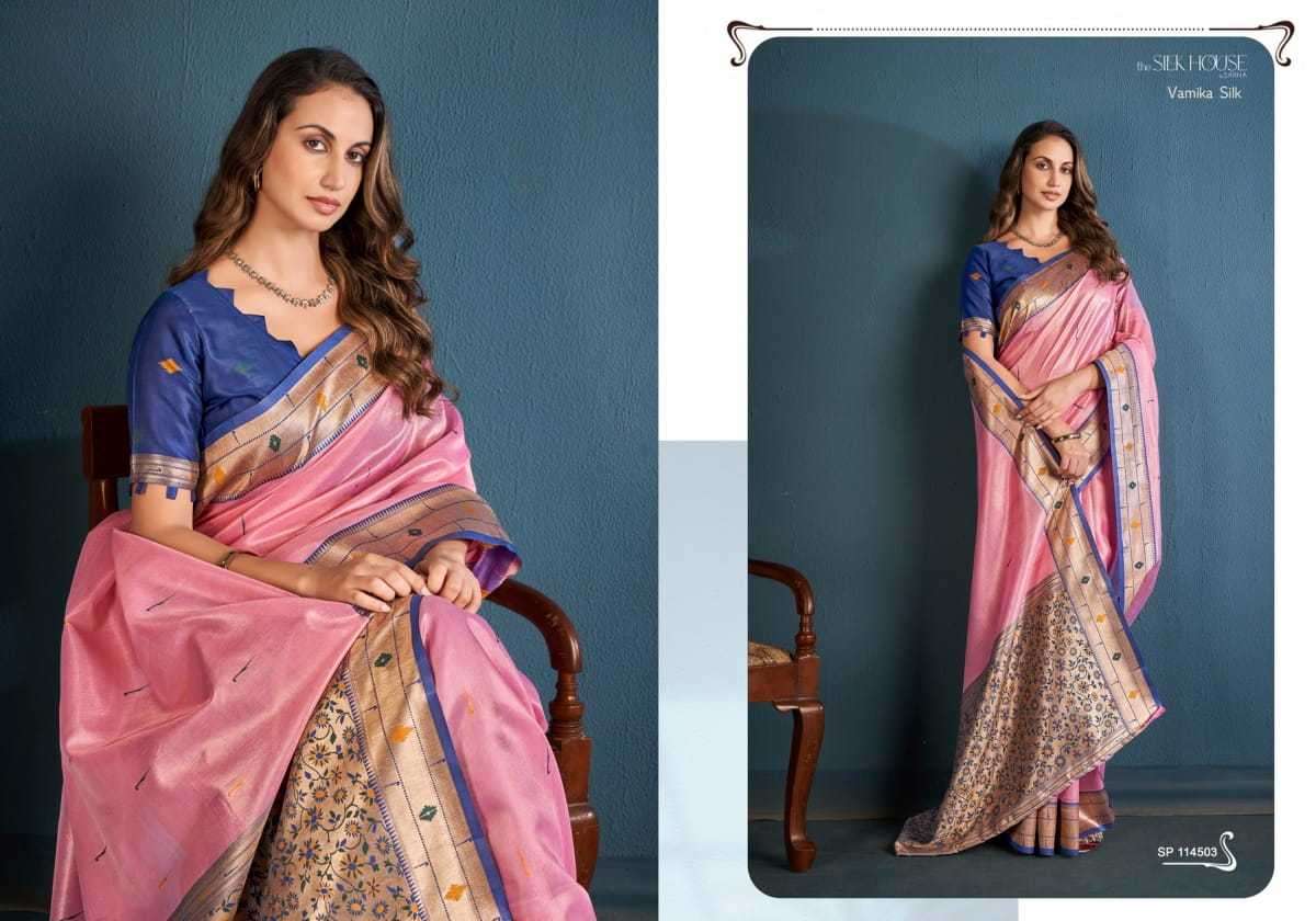 SARHA PRESENTS VAMIKA SILK TISSUE SILK HIT DESIGN BEST SAREES CATALOG WHOLESALER AND EXPORTER 