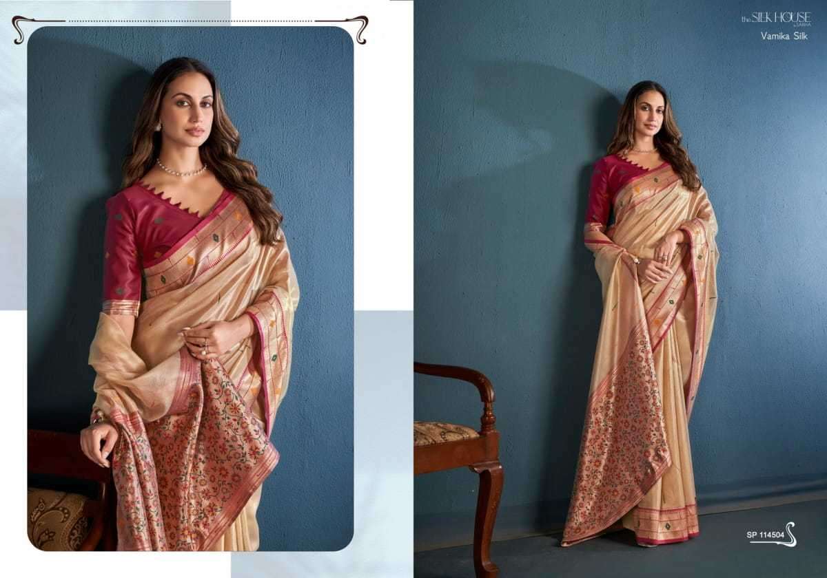SARHA PRESENTS VAMIKA SILK TISSUE SILK HIT DESIGN BEST SAREES CATALOG WHOLESALER AND EXPORTER 