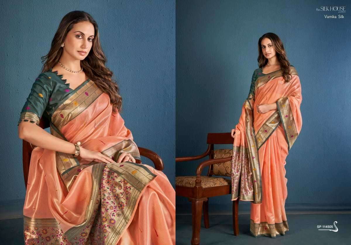 SARHA PRESENTS VAMIKA SILK TISSUE SILK HIT DESIGN BEST SAREES CATALOG WHOLESALER AND EXPORTER 