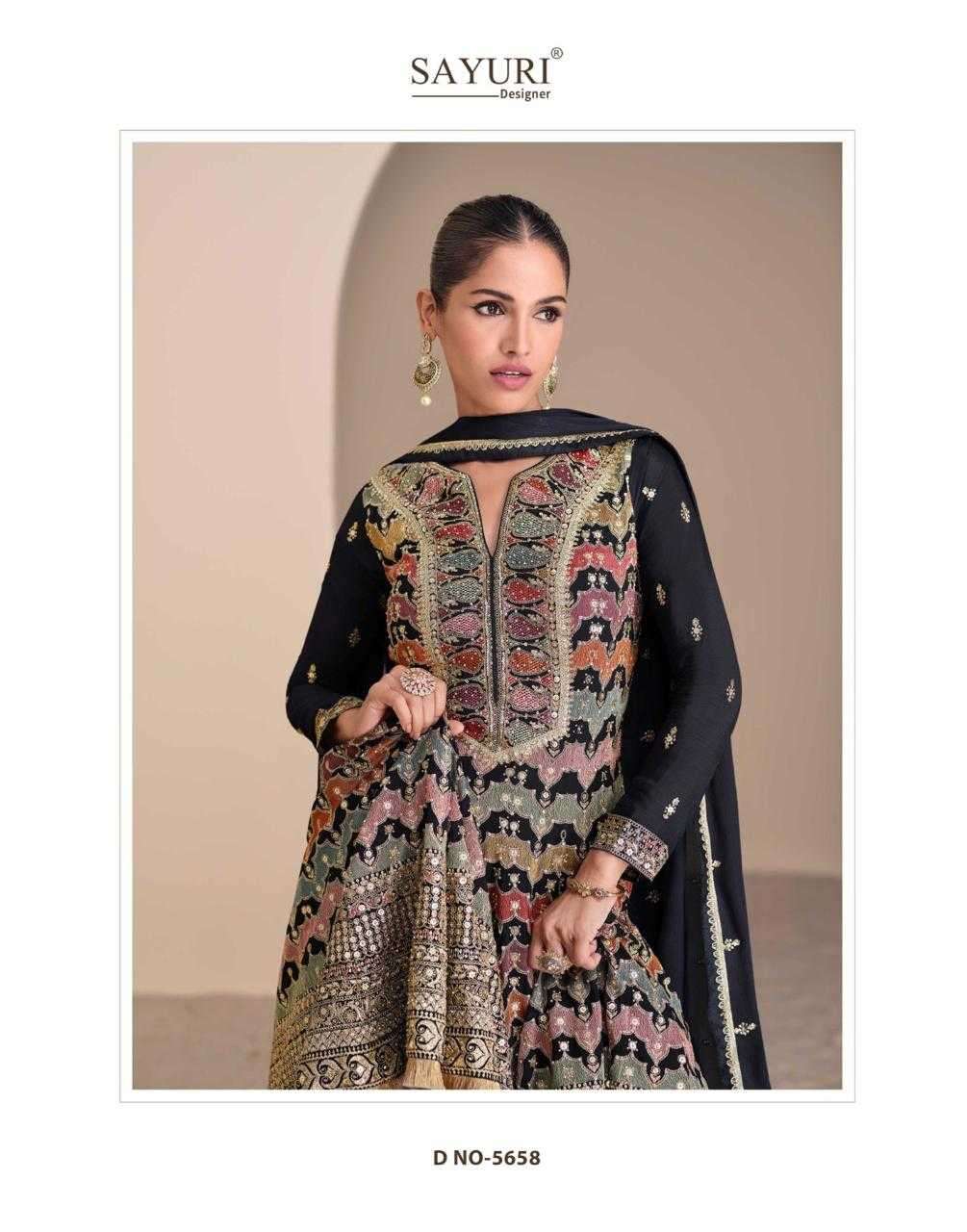 SAYURI DESIGNER PRESENTS ANDAZ READYMADE EXCLUSIVE GEORGETTE PLAZZO STYLE SUIT CATALOG WHOLESALER AND EXPORTER 