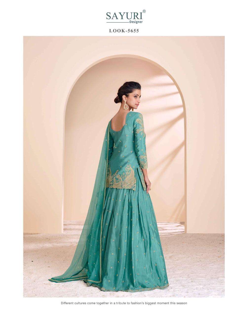 SAYURI DESIGNER PRESENTS ANMOL FANCY CHINON SUITS CATALOG WHOLESALER AND EXPORTER IN SURAT