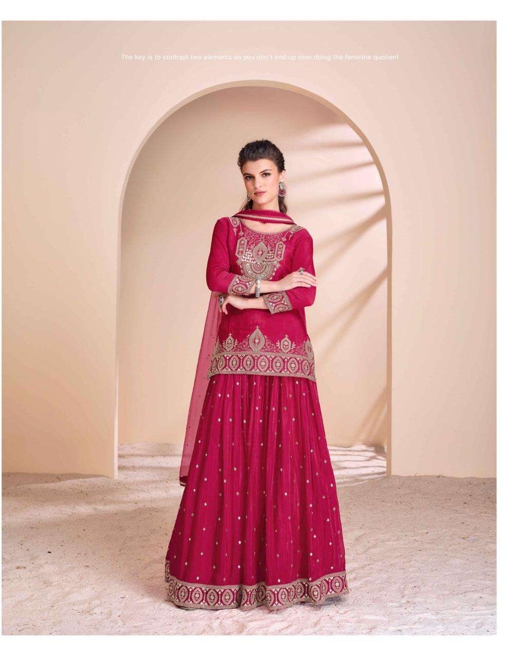 SAYURI DESIGNER PRESENTS ANMOL FANCY CHINON SUITS CATALOG WHOLESALER AND EXPORTER IN SURAT