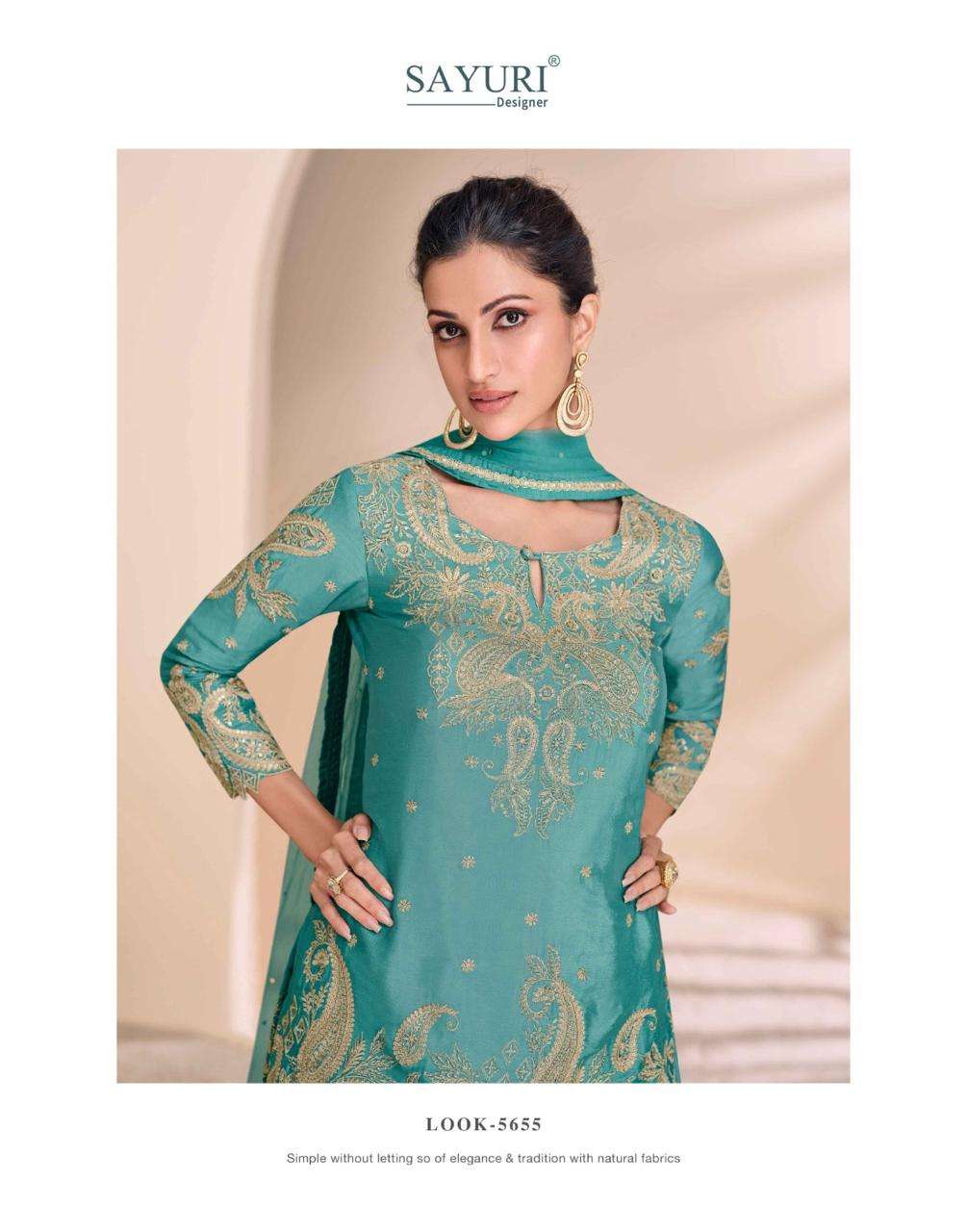 SAYURI DESIGNER PRESENTS ANMOL FANCY CHINON SUITS CATALOG WHOLESALER AND EXPORTER IN SURAT