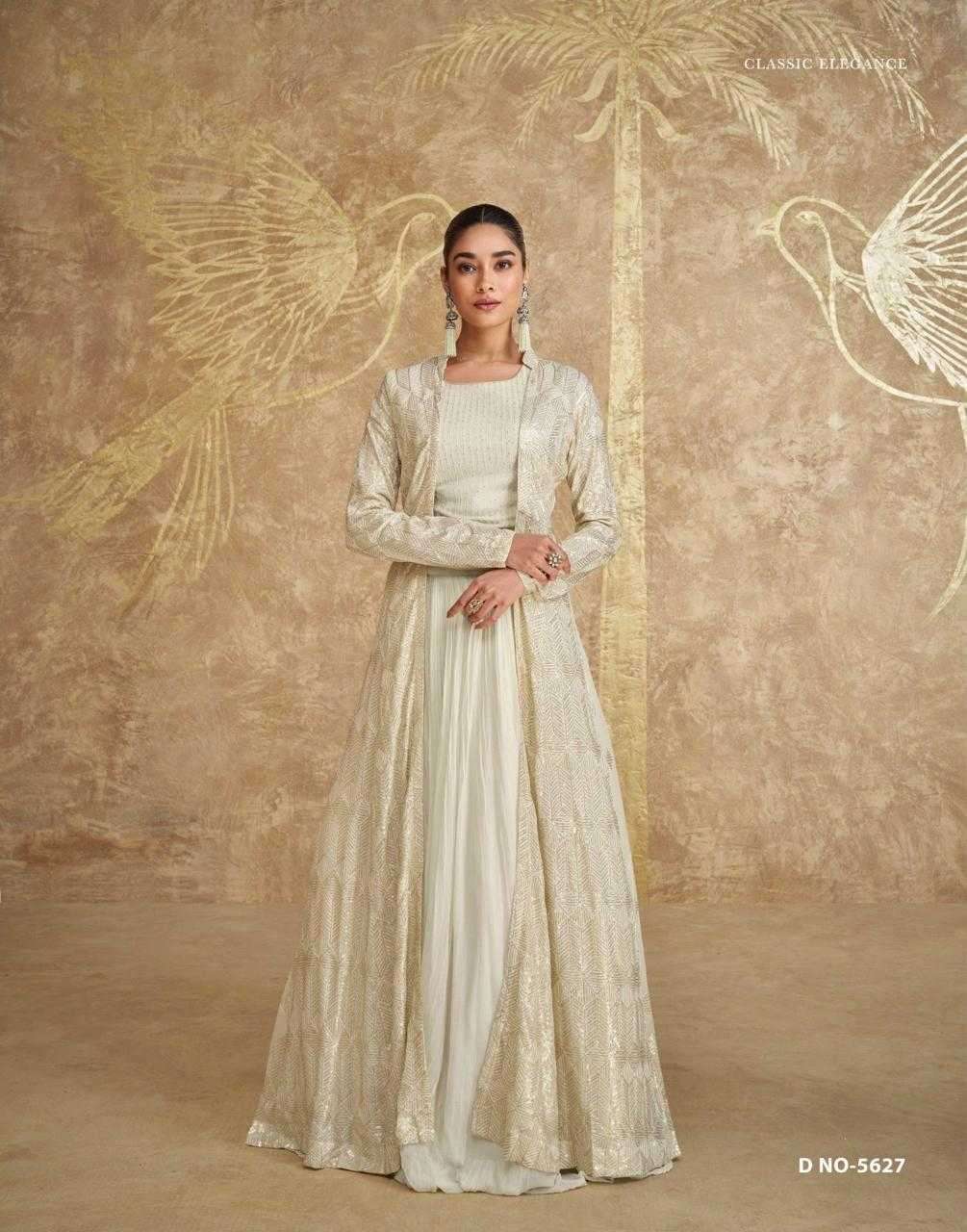 SAYURI DESIGNER PRESENTS ZOYA GEORGETTE EXCLUSIVE FULL STITCH INDO WESTERN DRESS CATALOG WHOLESALER AND EXPORTER 