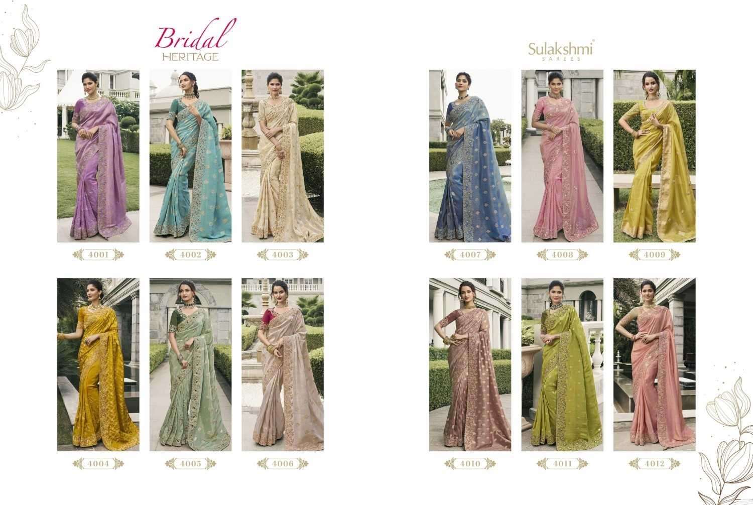 SULAKSHMI PRESENTS BRIDAL HERITAGE TISSUE SILK TRADITIONAL SAREES CATALOG WHOLESALER AND EXPORTER 