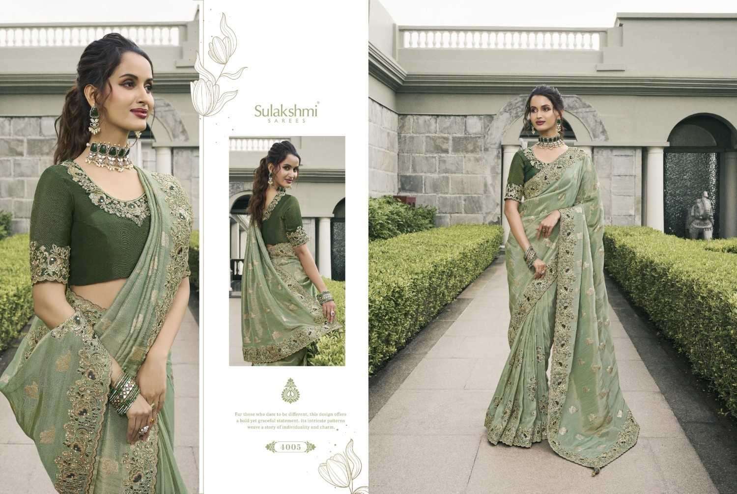 SULAKSHMI PRESENTS BRIDAL HERITAGE TISSUE SILK TRADITIONAL SAREES CATALOG WHOLESALER AND EXPORTER 