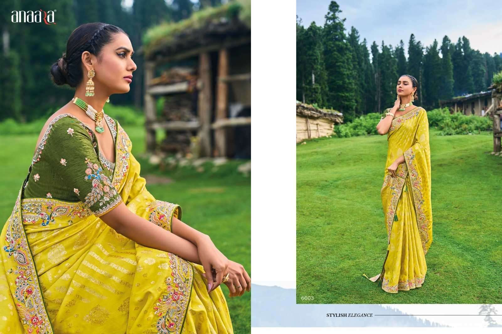 TATHASTU PRESENTS ANAARA 6600 DOLA SILK FASHIONABLE DESIGN SAREE CATALOG WHOLESALER AND EXPORTS 