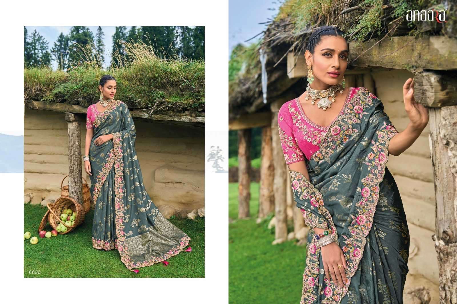 TATHASTU PRESENTS ANAARA 6600 DOLA SILK FASHIONABLE DESIGN SAREE CATALOG WHOLESALER AND EXPORTS 