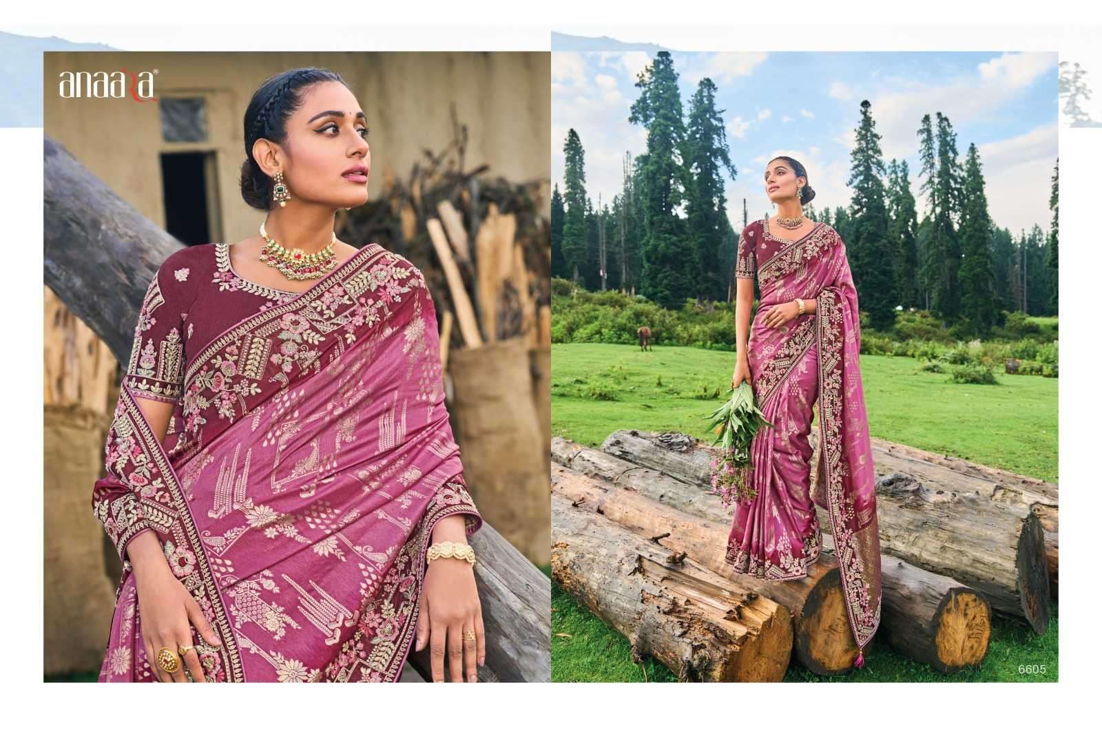 TATHASTU PRESENTS ANAARA 6600 DOLA SILK FASHIONABLE DESIGN SAREE CATALOG WHOLESALER AND EXPORTS 