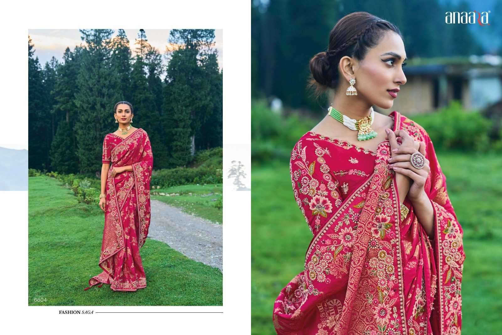 TATHASTU PRESENTS ANAARA 6600 DOLA SILK FASHIONABLE DESIGN SAREE CATALOG WHOLESALER AND EXPORTS 