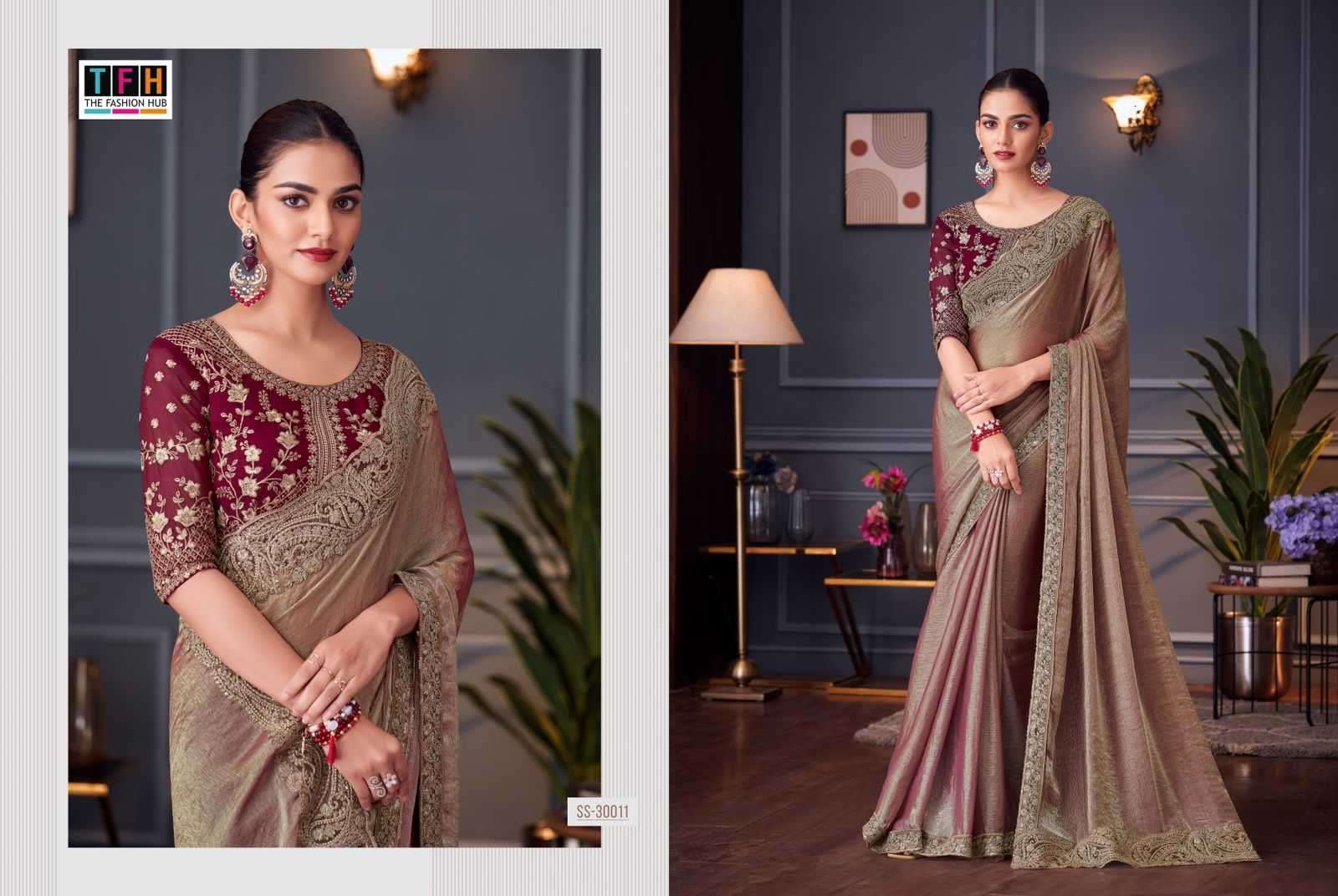 TFH PRESENTS SILVER SCREEN VOL-20 30001-30018 OCCASION WEAR FANCY SAREES CATALOG WHOLESALER AND EXPORTS 