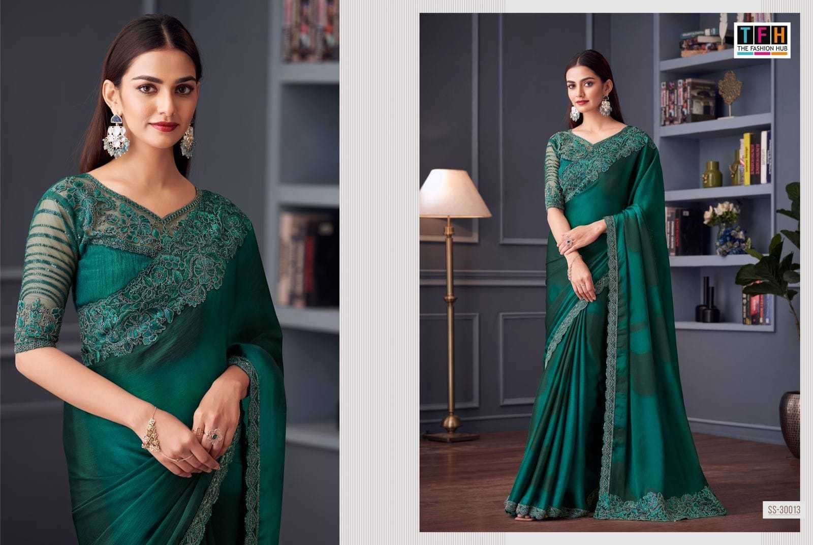 TFH PRESENTS SILVER SCREEN VOL-20 30001-30018 OCCASION WEAR FANCY SAREES CATALOG WHOLESALER AND EXPORTS 