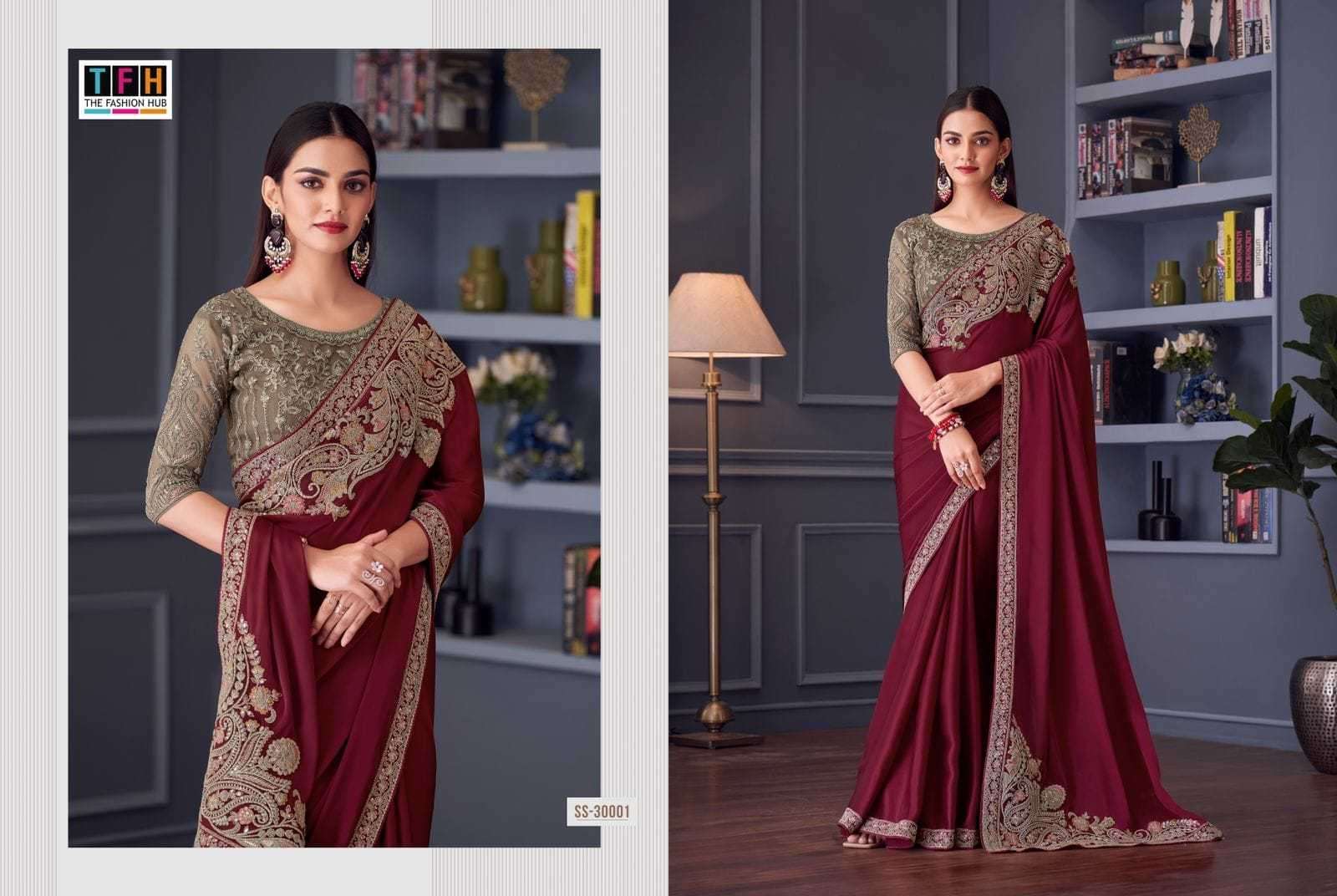 TFH PRESENTS SILVER SCREEN VOL-20 30001-30018 OCCASION WEAR FANCY SAREES CATALOG WHOLESALER AND EXPORTS 