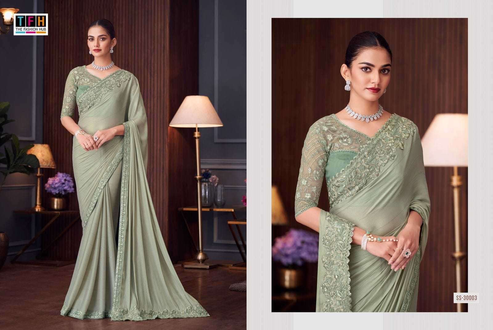 TFH PRESENTS SILVER SCREEN VOL-20 30001-30018 OCCASION WEAR FANCY SAREES CATALOG WHOLESALER AND EXPORTS 