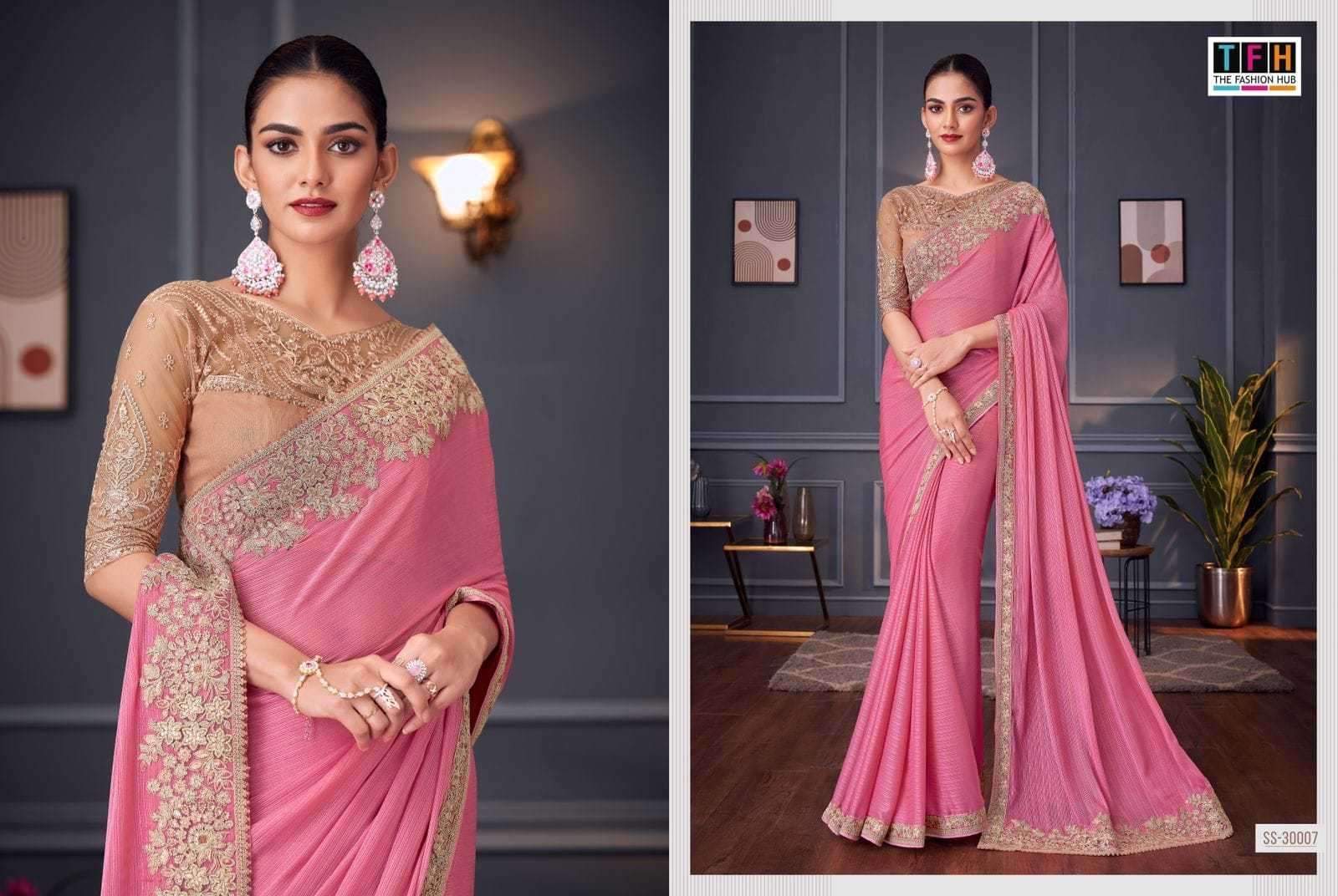 TFH PRESENTS SILVER SCREEN VOL-20 30001-30018 OCCASION WEAR FANCY SAREES CATALOG WHOLESALER AND EXPORTS 